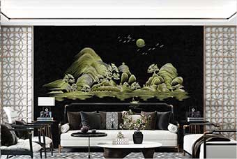 渭南森佰汇航空纤维墙咔（湖光山色）